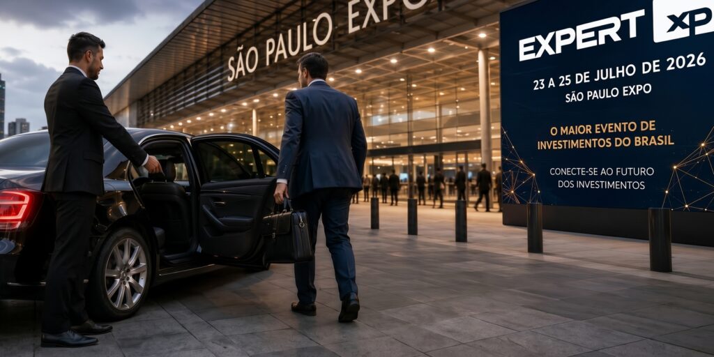 Brisa: transfer executivo para a Expert XP 2026 com conforto, pontualidade, blindados e receptivo premium em Congonhas e Guarulhos.